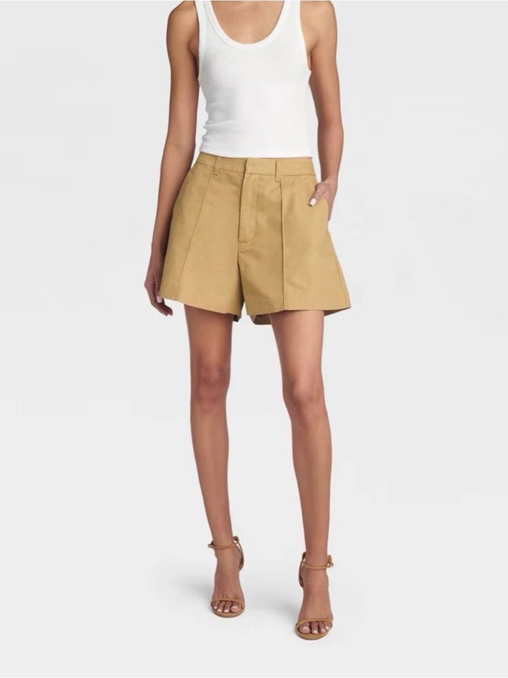 KBB by KAHLANA 'The Flared Chino Shorts' - Brown